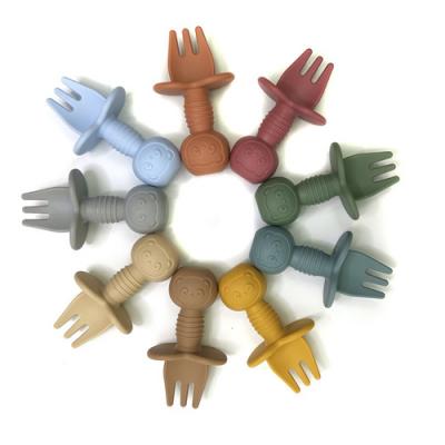 silicone mini spoon fork bear shape