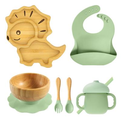 Dragon shape baby bamboo feeding set