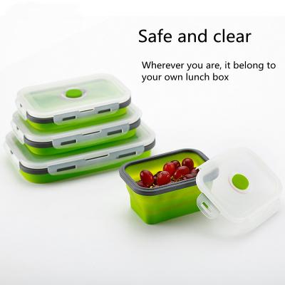 silicone folding bento box lunch box